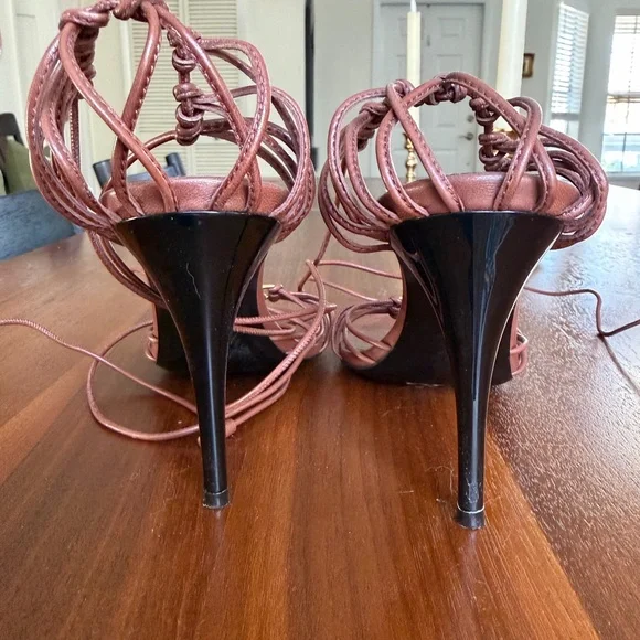 Saint Laurent Babylon Leather Strappy Heels - Picture 2 of 6